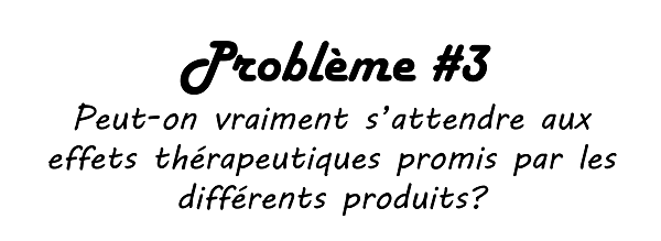 Peut-on vraiment s'attendre aux effets thérapeutique promis par les différents produits?