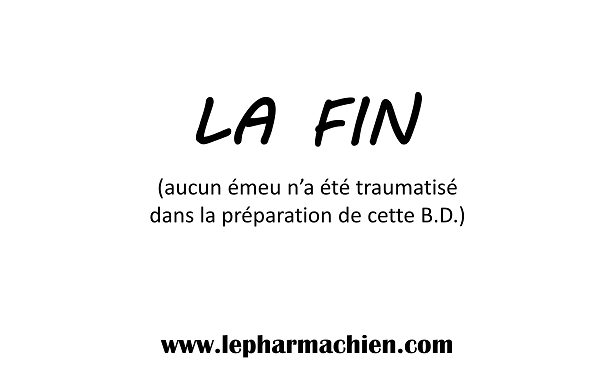 Aucun émeu n'a été traumatisé dans la préparation de cette bande dessinée