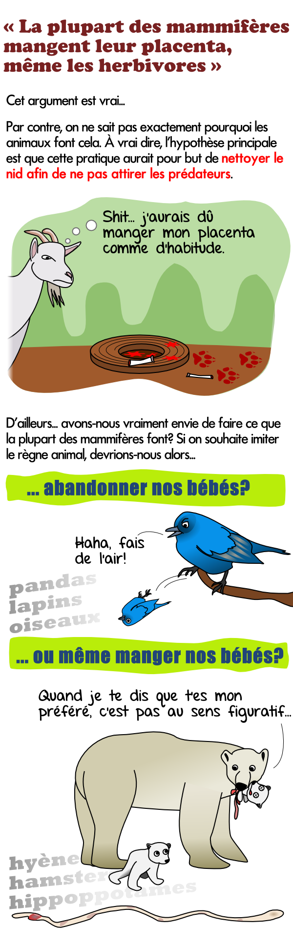 Les animaux le font : les mammifères mangent leur placenta