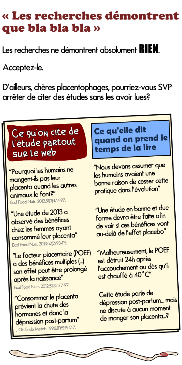 La recherche en placentophagie : les études à propos de manger son placenta